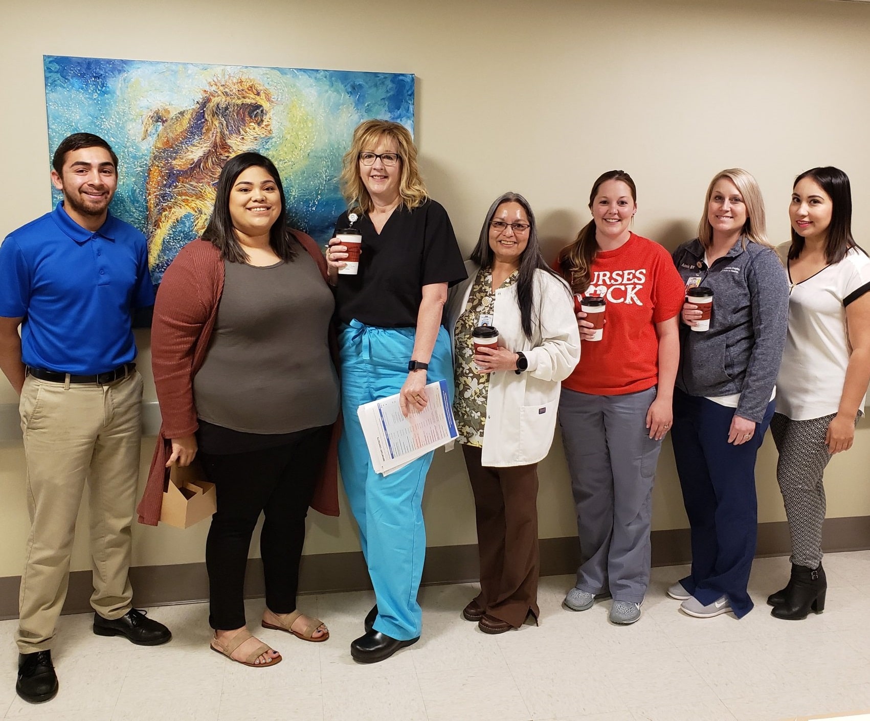 Garden City staff pictured with St. Catherine nurses.